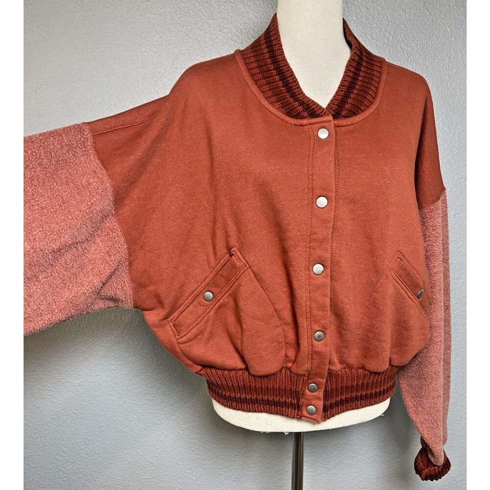 We The Free NWOT womens collegiate jacket sz M snap closure clay classic school - Picture 2 of 8